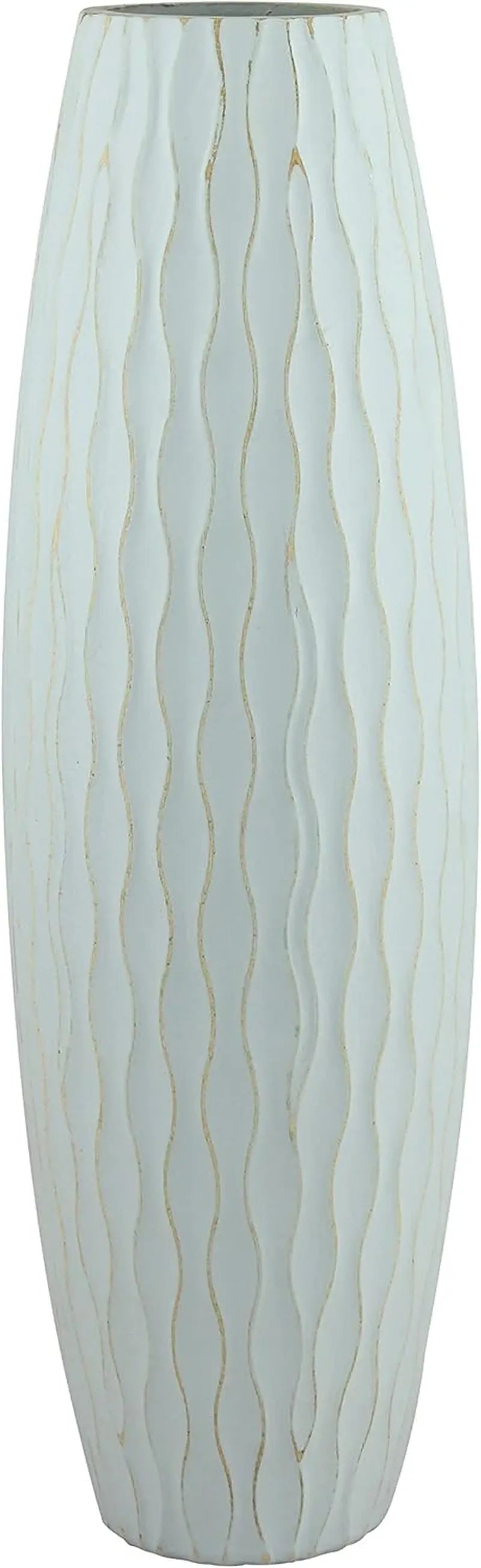 SB-5076C Beach Nostalgia Large Weathered Pale Ocean Wood Vase, Light Blue, 15.7" - Puck's