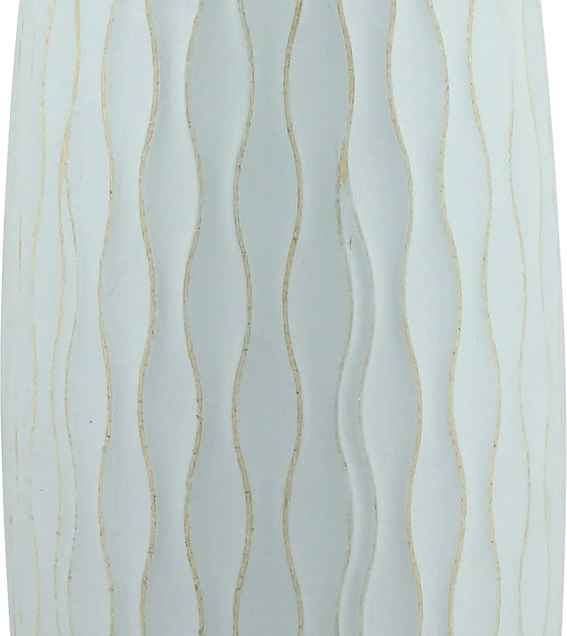 SB-5076C Beach Nostalgia Large Weathered Pale Ocean Wood Vase, Light Blue, 15.7" - Puck's