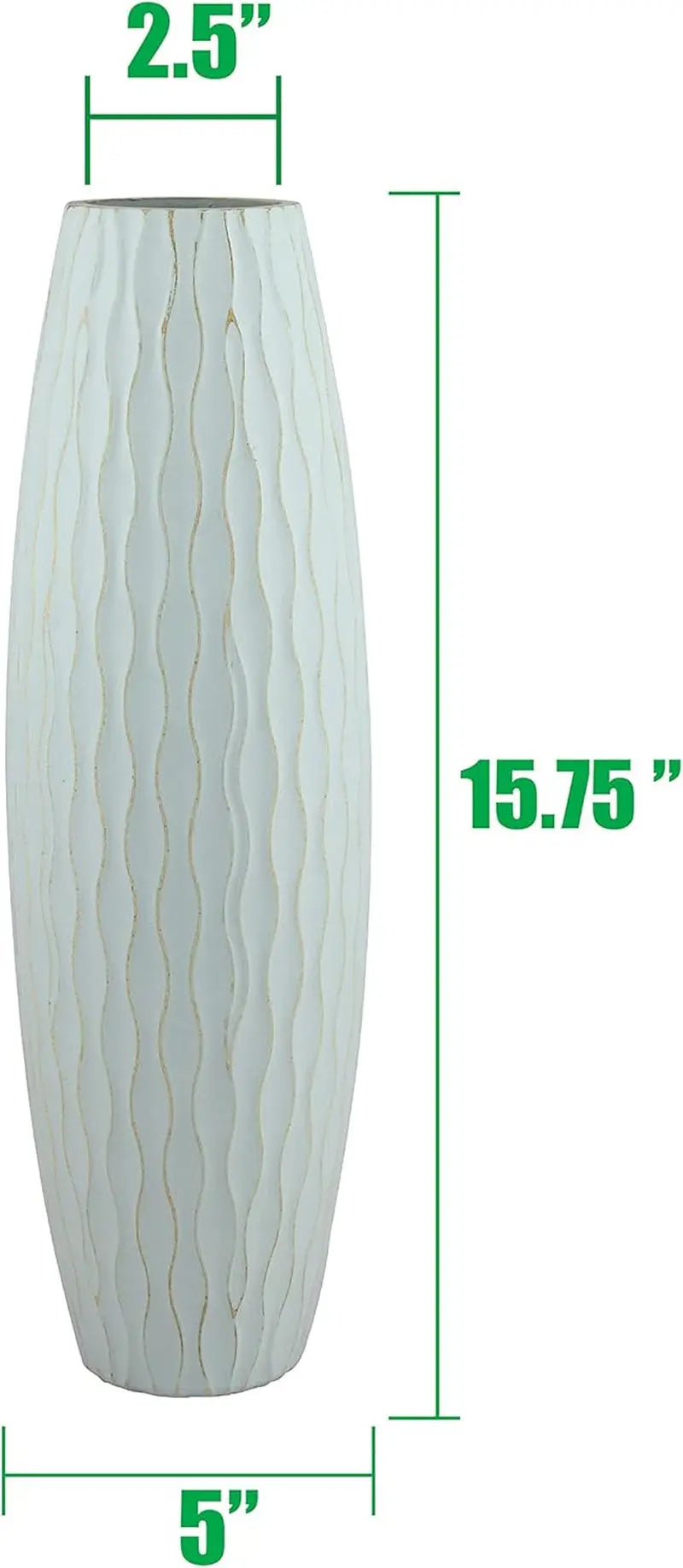 SB-5076C Beach Nostalgia Large Weathered Pale Ocean Wood Vase, Light Blue, 15.7" - Puck's