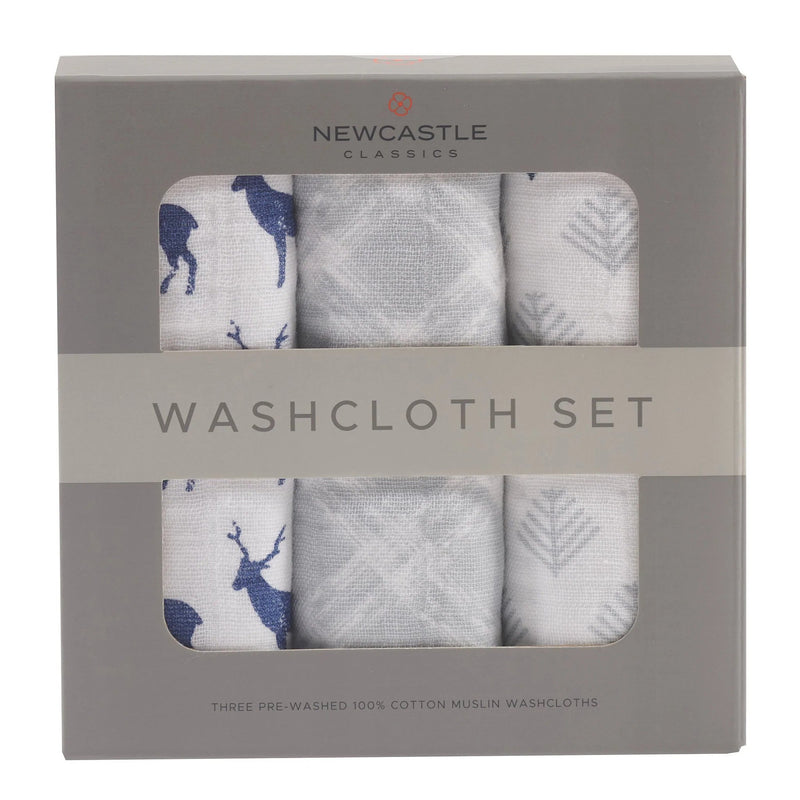 Blue Deer Cotton Washcloth Set 3PK - Puck's