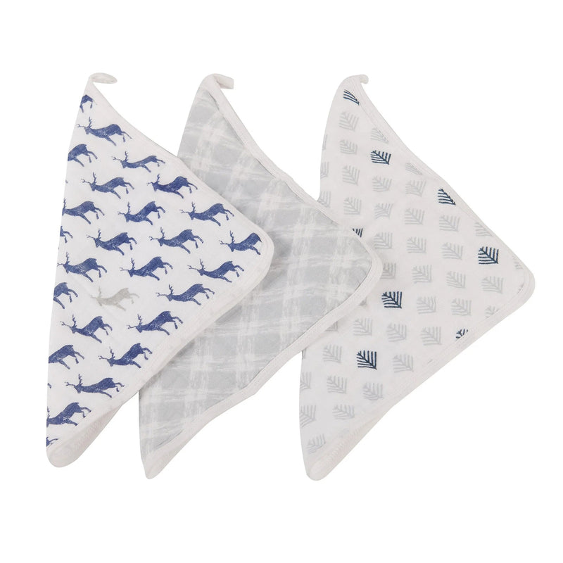 Blue Deer Cotton Washcloth Set 3PK - Puck's
