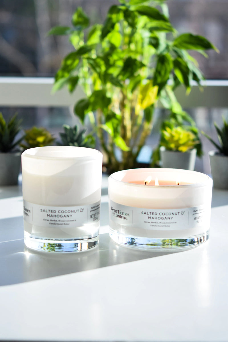 Salted Coconut & Mahogany 12Oz 2-Wick Candle - Puck's