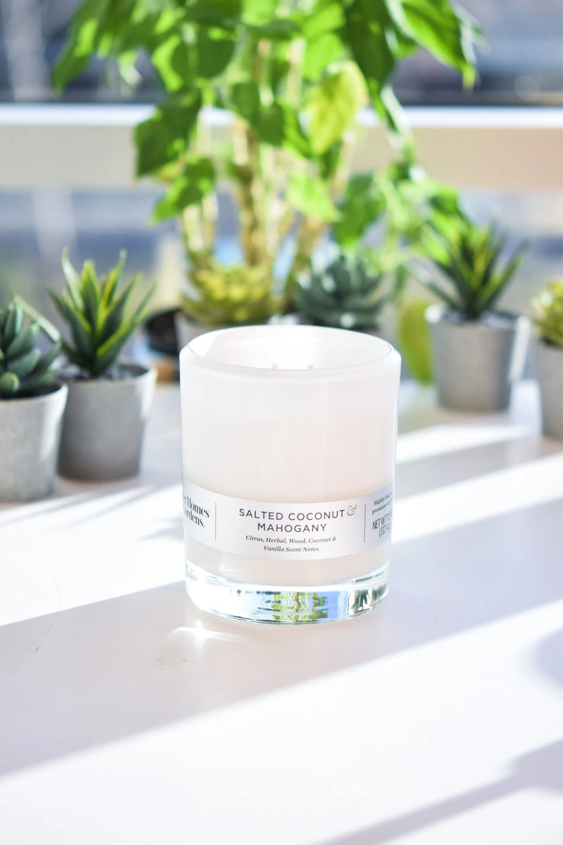 Salted Coconut & Mahogany 12Oz 2-Wick Candle - Puck's