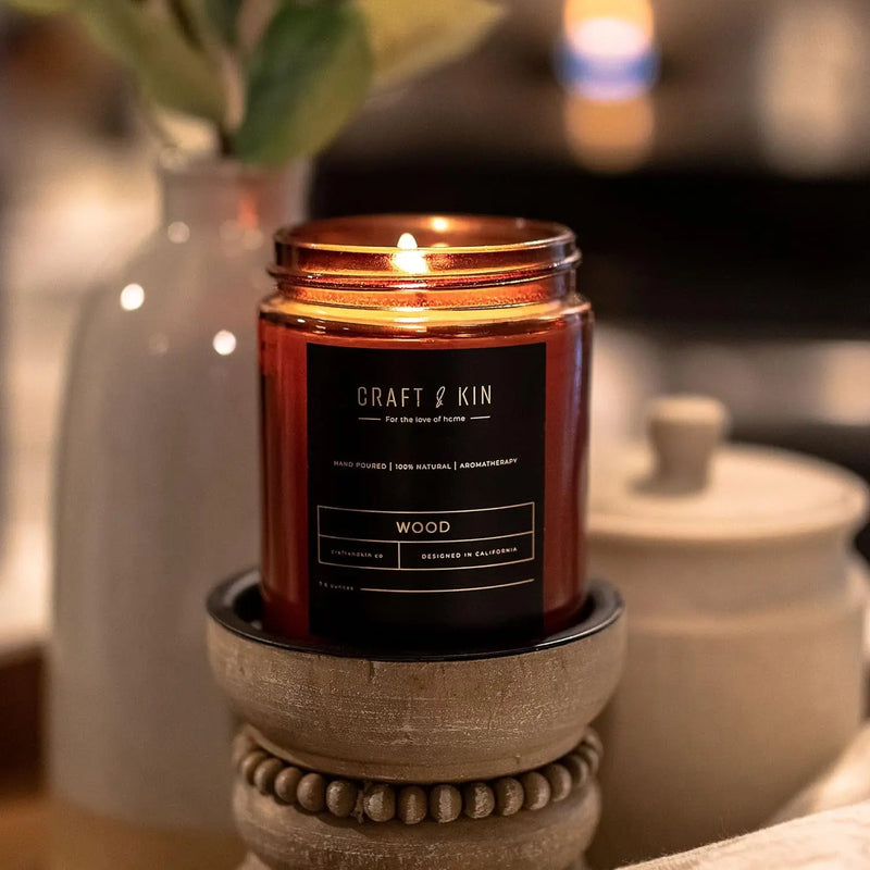 Scented Candles for Home | Premium Wood Candle | All-Natural Scent for Home | Long Lasting with 45 Hour Burn Time, 8Oz - Puck's