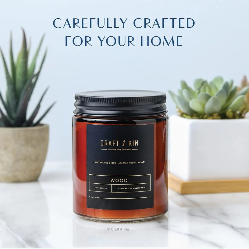 Scented Candles for Home | Premium Wood Candle | All-Natural Scent for Home | Long Lasting with 45 Hour Burn Time, 8Oz - Puck's