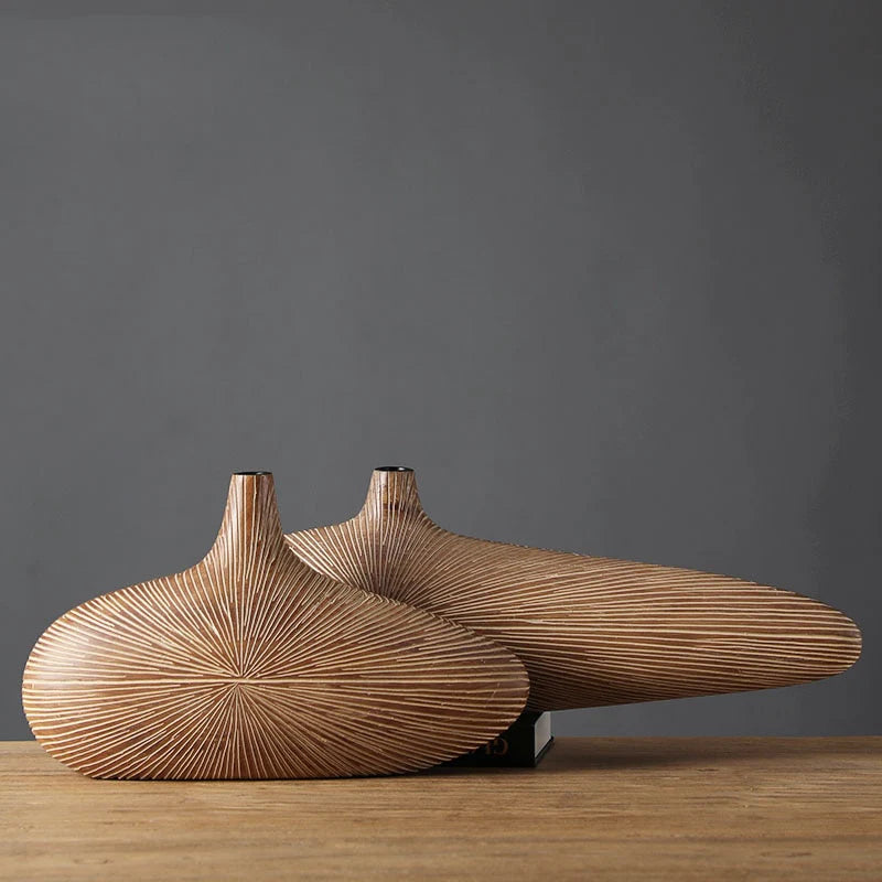Njord Wood Vase Classic Resin Design - Puck's