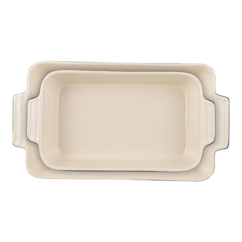 Serving Platter Bergner Excalibur 2 Pieces Green Cream Stoneware - Puck's