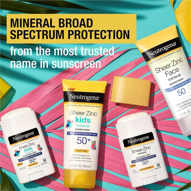 Sheer Zinc Oxide Dry-Touch Mineral Face Sunscreen Lotion with Broad Spectrum SPF 50, Oil-Free, Non-Comedogenic & Non-Greasy, Hypoallergenic, 2 Fl. Oz - Puck's