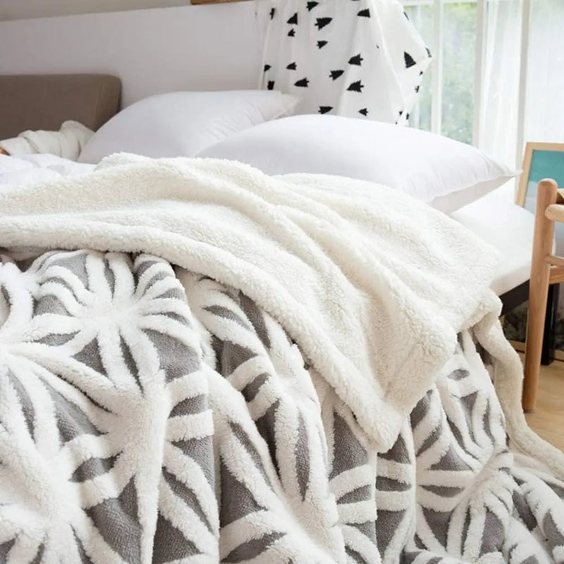 Sherpa Fleece Blanket 71X80 Fuzzy Soft Throw Blanket Dual Sided Blanket for Couch Sofa Bed (Grey, 71''X 80'') - Puck's