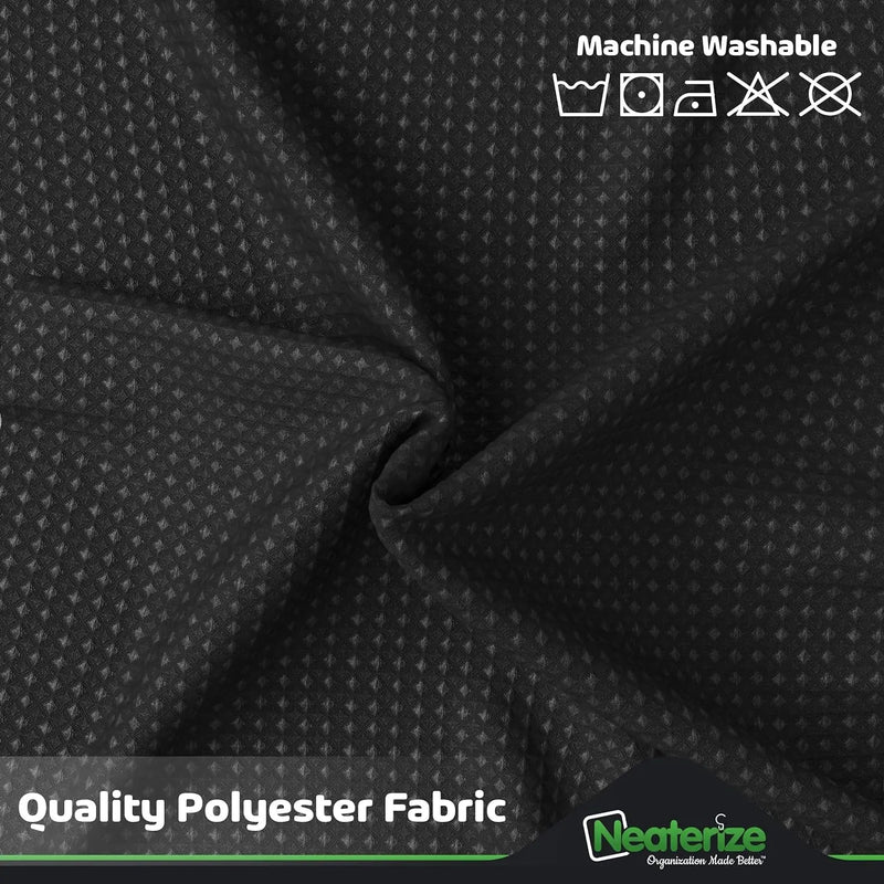 Shower Curtain Black - Hotel Style Black Shower Curtains for Bathroom with Waffl - Puck's