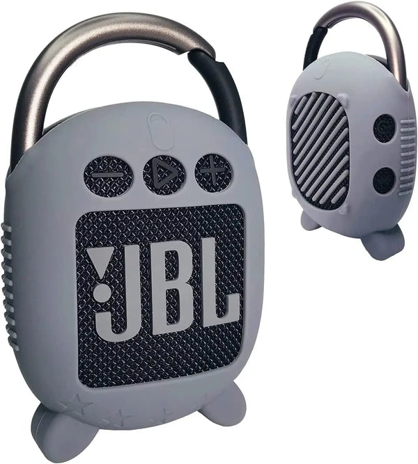 Silicone Cover Case for JBL Clip 4 Portable Bluetooth Speaker, Protective Carrying Case for JBL Clip 4 Portable Bluetooth Speaker Stand up Holder(Case Only) (Grey) - Puck's