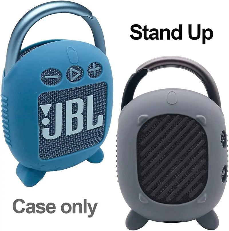 Silicone Cover Case for JBL Clip 4 Portable Bluetooth Speaker, Protective Carrying Case for JBL Clip 4 Portable Bluetooth Speaker Stand up Holder(Case Only) (Grey) - Puck's