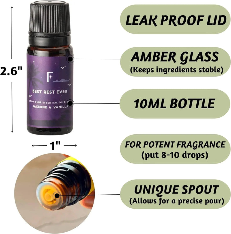 Sleep Essential Oils Set | Pure Essential Oils for Diffusers for Home, Set of 6 Essential Oil Blend or Oil Diffuser Essential Oils - Lavender, Rosemary & Peppermint | Valentines Day Gift - Puck's