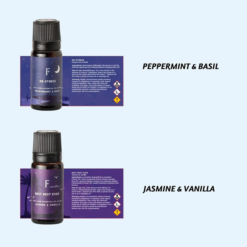 Sleep Essential Oils Set | Pure Essential Oils for Diffusers for Home, Set of 6 Essential Oil Blend or Oil Diffuser Essential Oils - Lavender, Rosemary & Peppermint | Valentines Day Gift - Puck's
