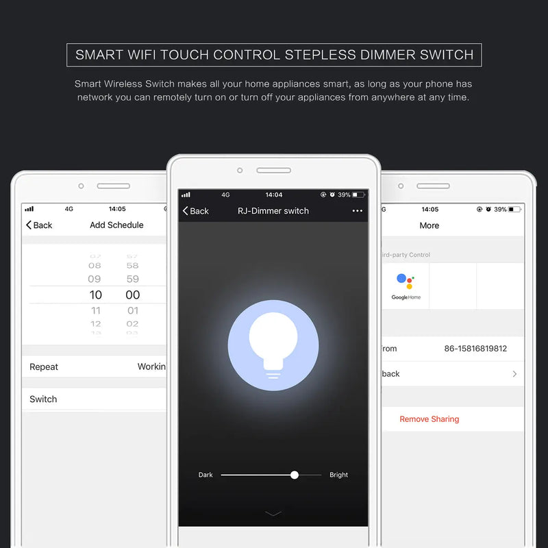 Smart Light Dimmer Touch Control WiFi Switch - Puck's