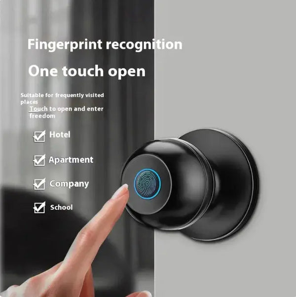 Smart Round Door Lock Ball Lock Household Smart Lock One Hold Open Fingerprint Lock - Puck's