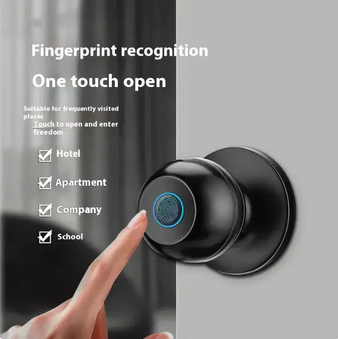 Smart Round Door Lock Ball Lock Household Smart Lock One Hold Open Fingerprint Lock - Puck's