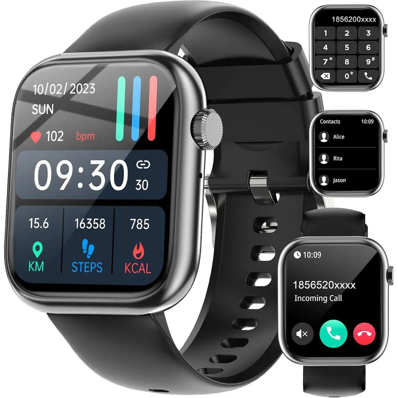 Smart Watch Answer/Make a Call Bluetooth Smart Watch for IOS Android Men'S and Women'S Watch Black - Puck's