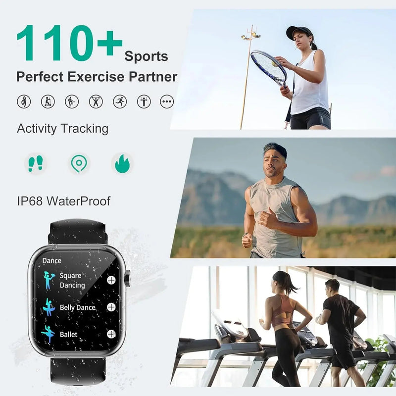 Smart Watch Answer/Make a Call Bluetooth Smart Watch for IOS Android Men'S and Women'S Watch Black - Puck's