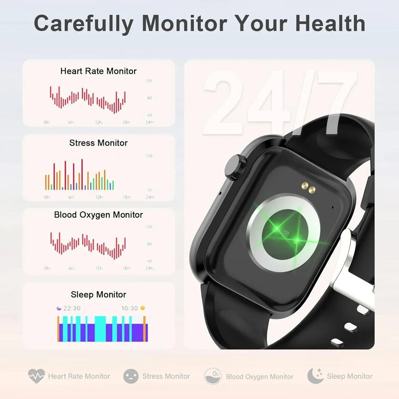 Smart Watch Answer/Make a Call Bluetooth Smart Watch for IOS Android Men'S and Women'S Watch Black - Puck's