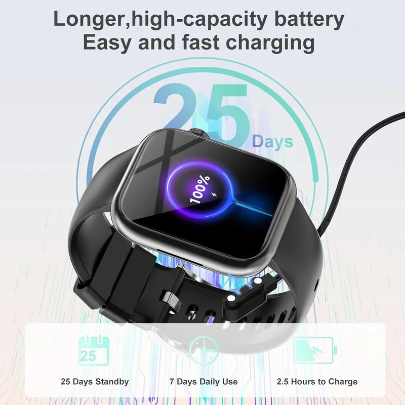 Smart Watch Answer/Make a Call Bluetooth Smart Watch for IOS Android Men'S and Women'S Watch Black - Puck's
