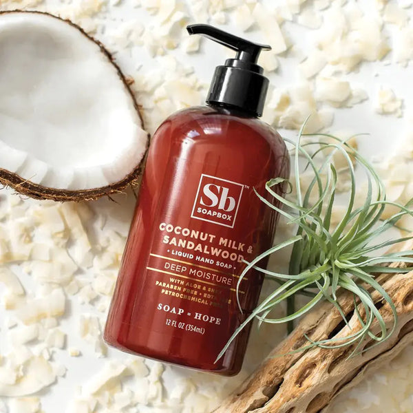 Soapbox Liquid Hand Soap, Coconut Milk & Sandalwood, Gentle & Moisturizing Hand Wash for Kitchen and Bathroom, Vegan & Cruelty Free Scented Hand Soap 12 Ounce Pump Bottles (Pack of 3) 12 Fl Oz (Pack of 3) - Puck's