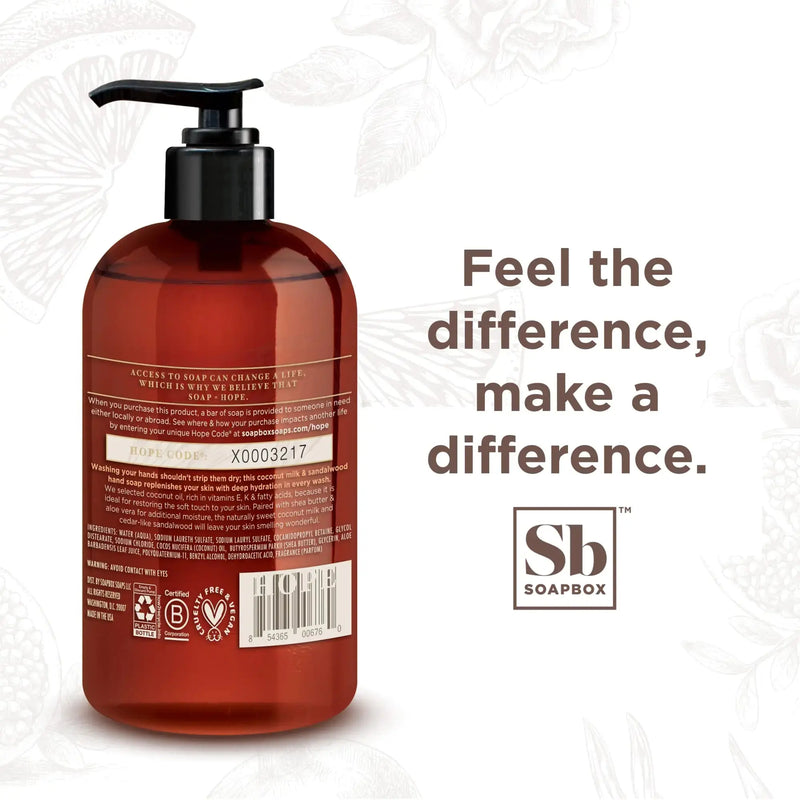 Soapbox Liquid Hand Soap, Coconut Milk & Sandalwood, Gentle & Moisturizing Hand Wash for Kitchen and Bathroom, Vegan & Cruelty Free Scented Hand Soap 12 Ounce Pump Bottles (Pack of 3) 12 Fl Oz (Pack of 3) - Puck's