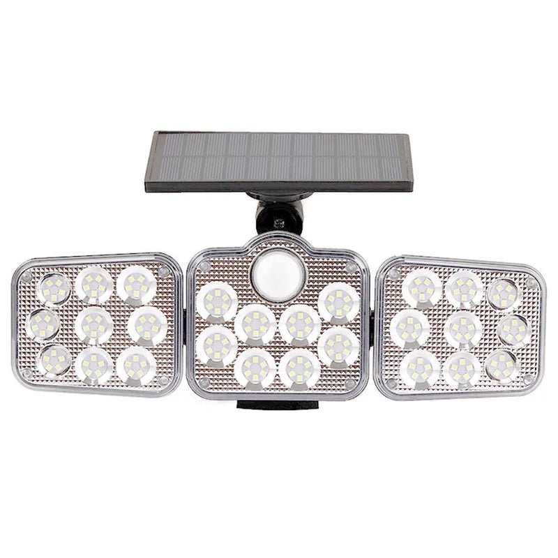 Solar Outdoor Lights 138 LED 3-Head Adjustable 360°Rotating Wide-Angle - Puck's
