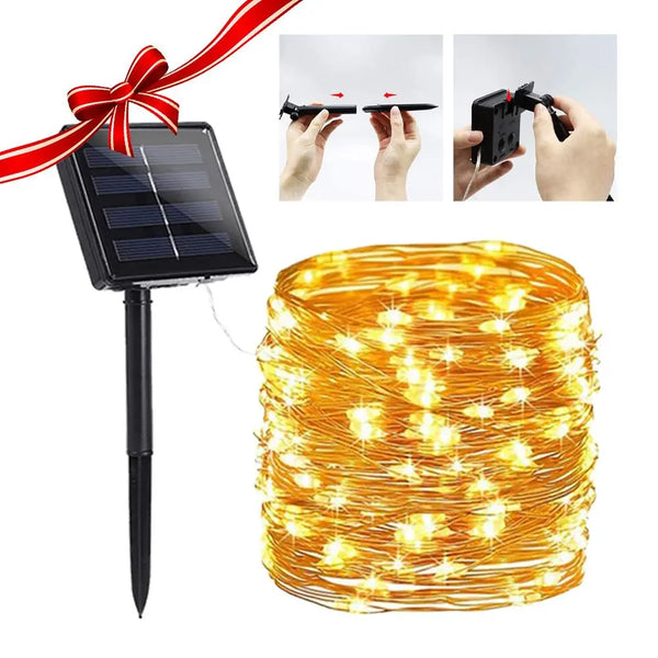 Solar Powered String Lights Indoor Outdoor Waterproof For Gardens Home - Puck's