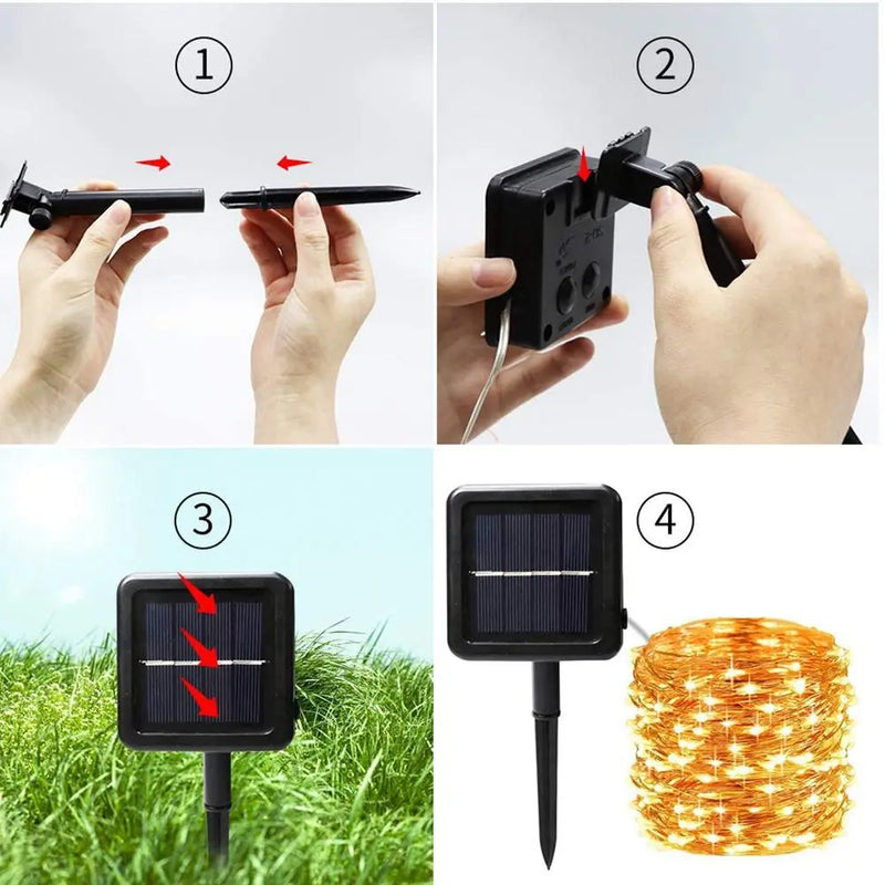 Solar Powered String Lights Indoor Outdoor Waterproof For Gardens Home - Puck's
