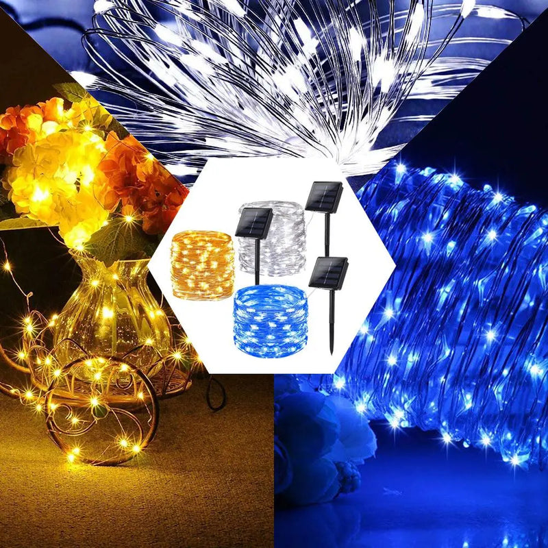 Solar Powered String Lights Indoor Outdoor Waterproof For Gardens Home - Puck's
