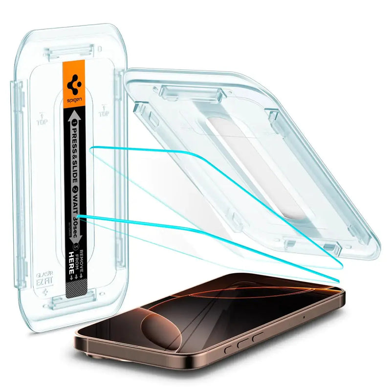 Spigen Tempered Glass Screen Protector [GlasTR EZ FIT] designed for iPhone 16 Pro Max [2 Pack] - Puck's