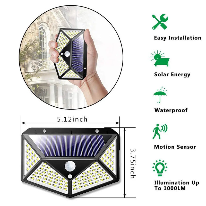 Split Type Solar 100COB Led Induction Wall Light Indoor Outdoor Garden - Puck's