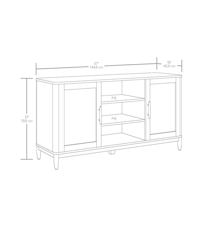 Springwood Cane TV Stand for Tv'S up to 65", Charcoal Finish - Puck's