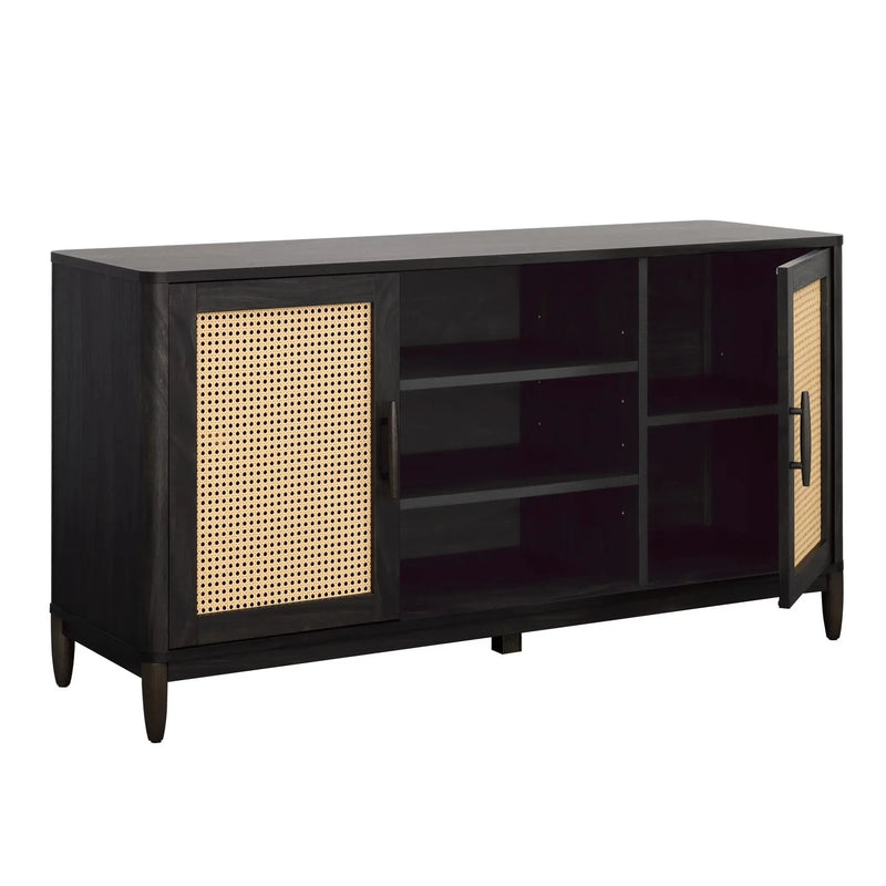 Springwood Cane TV Stand for Tv'S up to 65", Charcoal Finish - Puck's