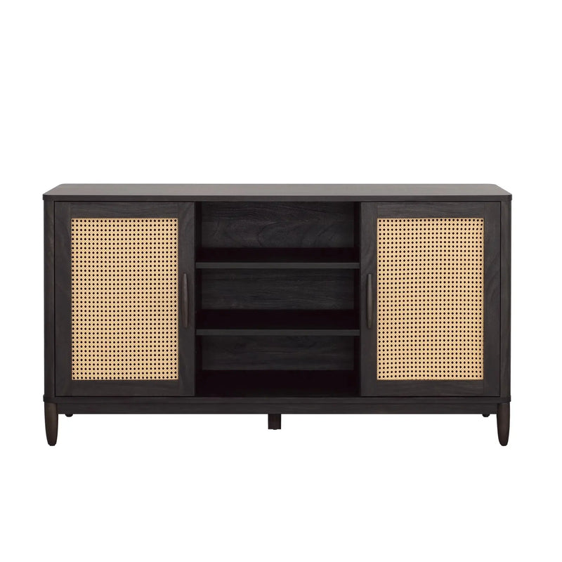 Springwood Cane TV Stand for Tv'S up to 65", Charcoal Finish - Puck's