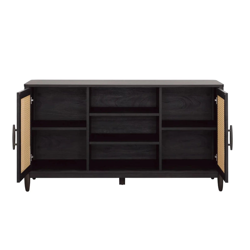 Springwood Cane TV Stand for Tv'S up to 65", Charcoal Finish - Puck's