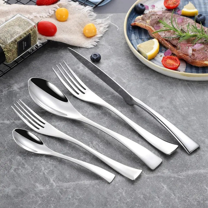 Stainless Steel Black Cutlery Set - Puck's