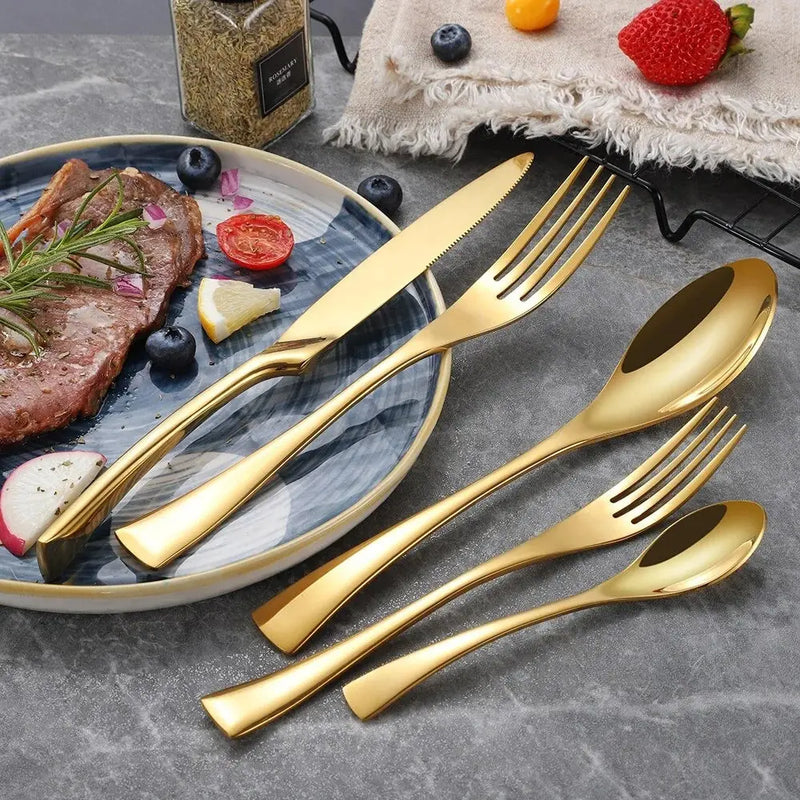 Stainless Steel Black Cutlery Set - Puck's