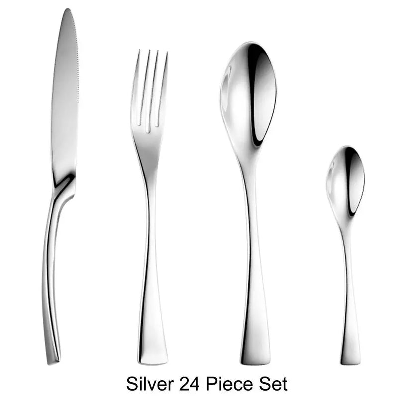 Stainless Steel Black Cutlery Set - Puck's