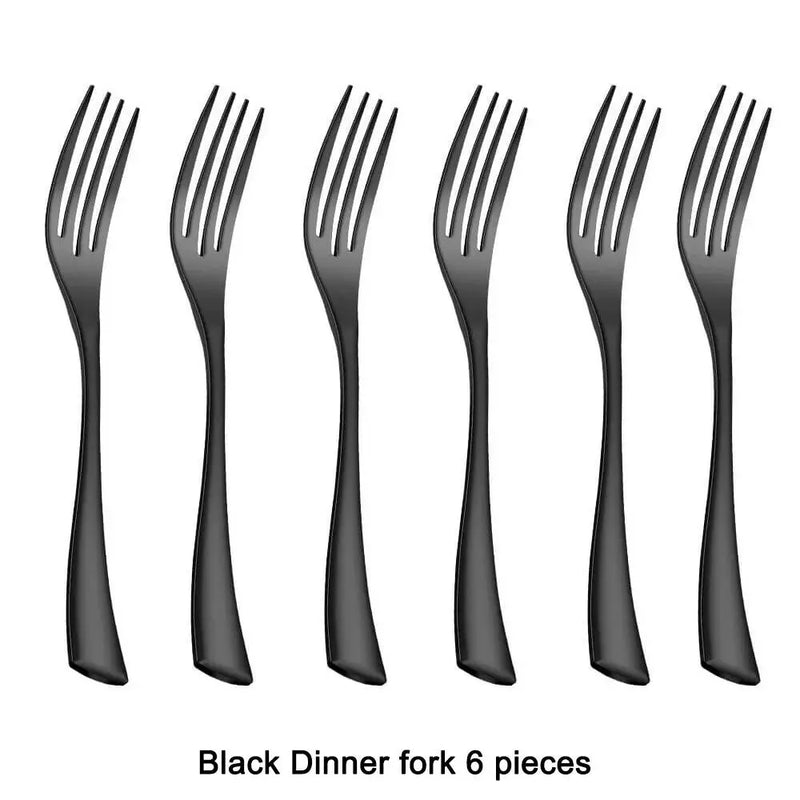 Stainless Steel Black Cutlery Set - Puck's