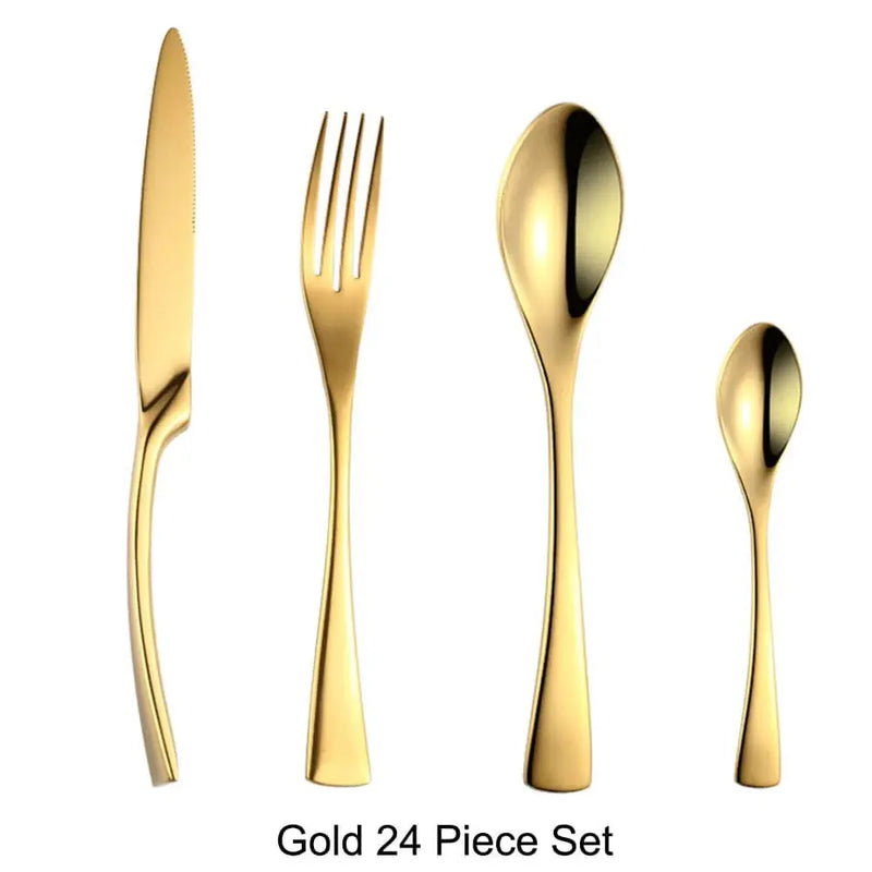 Stainless Steel Black Cutlery Set - Puck's