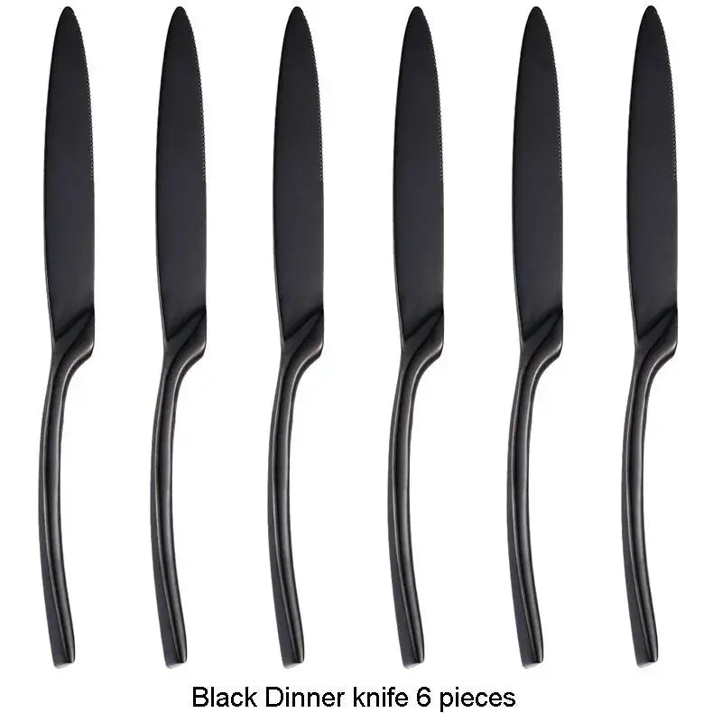Stainless Steel Black Cutlery Set - Puck's
