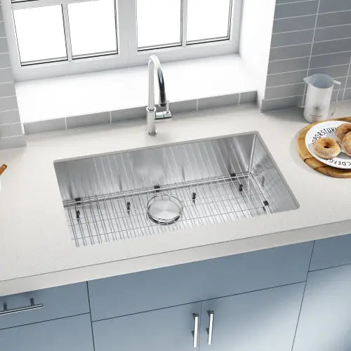 Stainless Steel Single Bowl Undermount Kitchen Sink Combo With Faucet - Puck's
