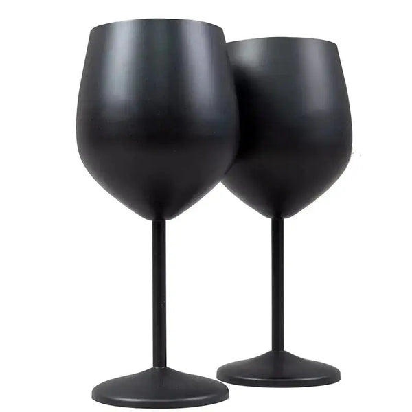 Stainless Steel Wine Glasses with Black Plating - Puck's
