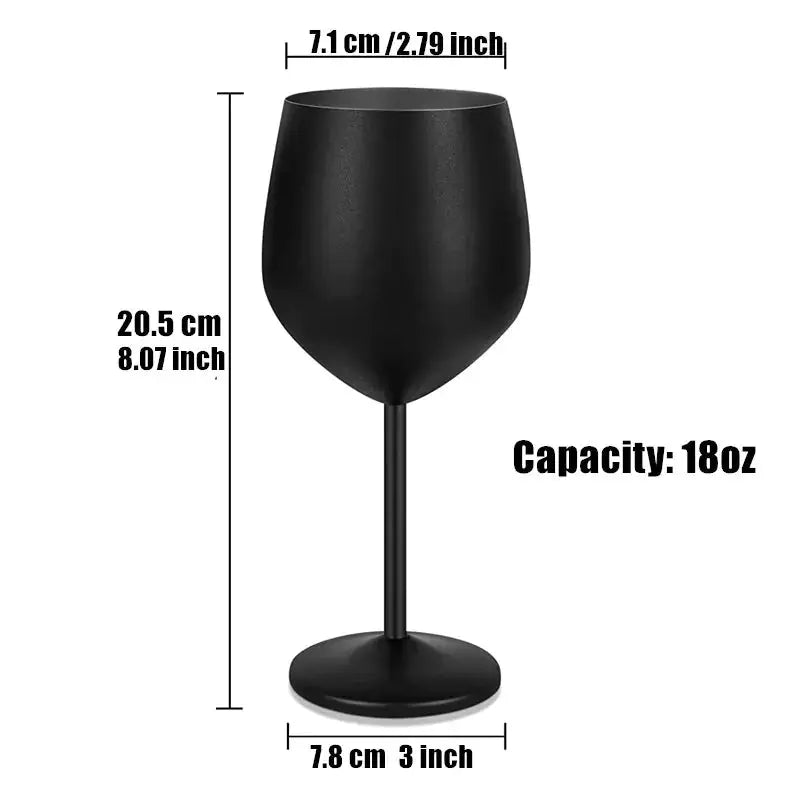 Roestvrijstalen wijnglazen met zwarte coating - Puck's