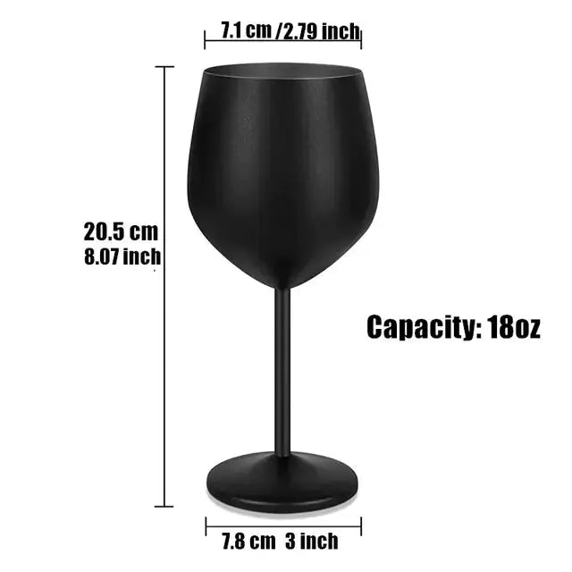 Roestvrijstalen wijnglazen met zwarte coating - Puck's