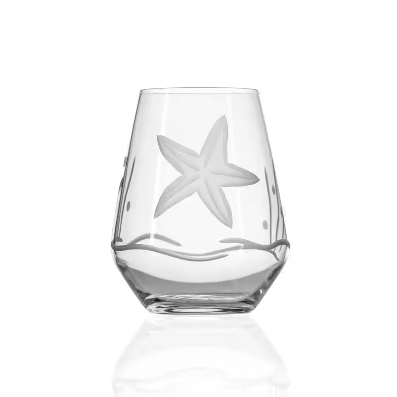 Starfish 18 Oz. Stemless Wine Tumbler Glasses - Set of 4 - Puck's