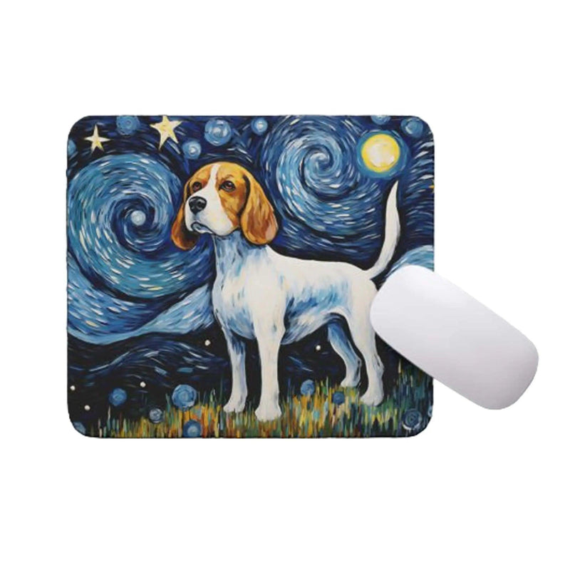 Starry Night Dog Beagle Non-Slip Computer Mousepad - Puck's