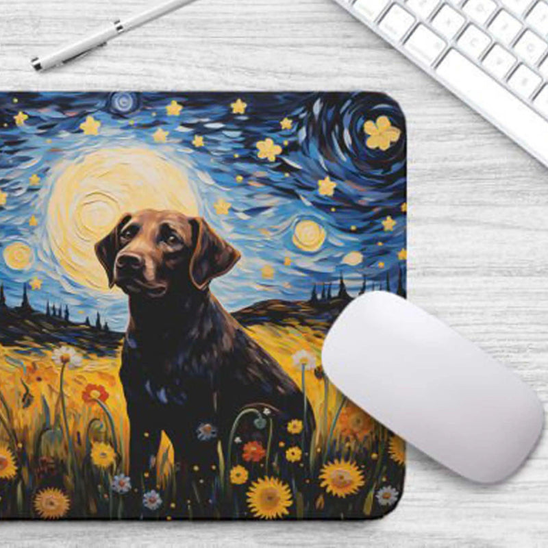 Starry Night Dog Labrador Non-Slip Computer Mousepad - Puck's